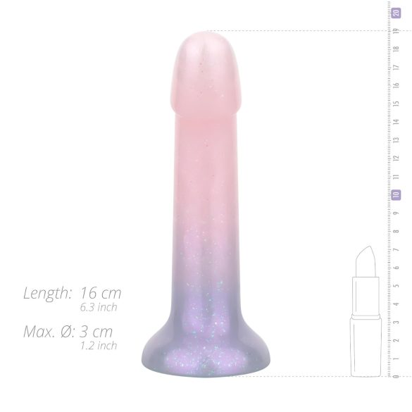 EasyToys Mermaid - dildo z brokatem - 15 cm - różowy