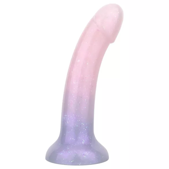 EasyToys Mermaid - dildo z brokatem - silikon - 19 cm - różowy