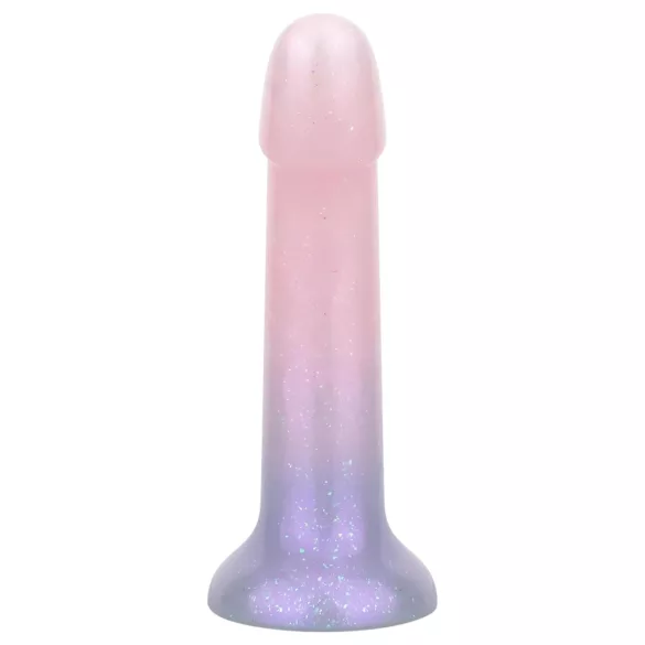 EasyToys Mermaid - dildo z brokatem - silikon - 19 cm - różowy