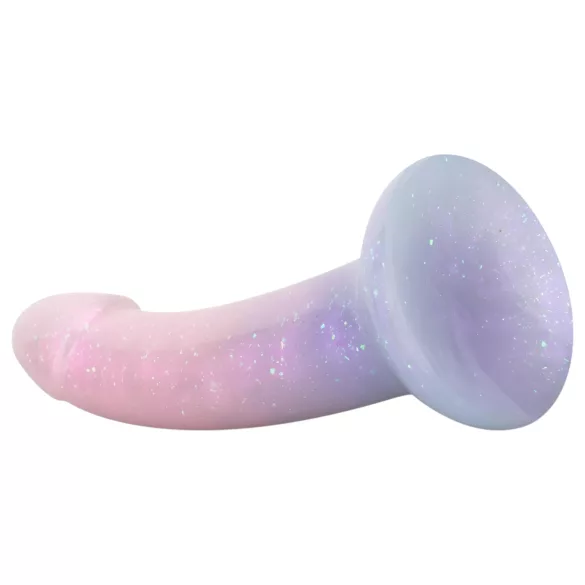 EasyToys Mermaid - dildo z brokatem - silikon - 19 cm - różowy