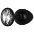 / Easytoys Anal Collection - metalowy korek analny z kamieniem - M (czarny)