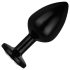 / Easytoys Anal Collection - metalowy korek analny z kamieniem - M (czarny)