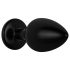 / Easytoys Anal Collection - metalowy korek analny z kamieniem - M (czarny)