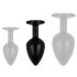 / Easytoys Anal Collection - metalowy korek analny z kamieniem - M (czarny)