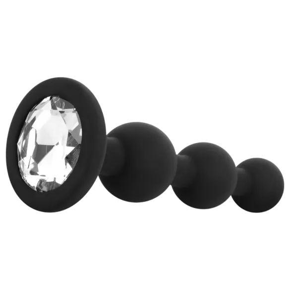 EasyToys - korek analny z koralikami - silikonowy czarny
