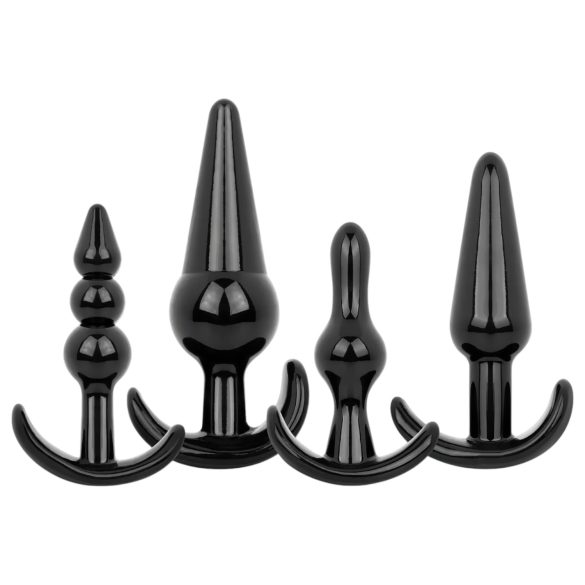 EasyToys - zestaw korków analnych - 4 sztuki (czarny)