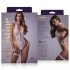 Christine - otwarty body zestaw (biały) - L/XL