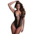Christine - głęboko wycięte siatkowe body - (czarne) - XS-XL