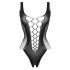 Christine - głęboko wycięte siatkowe body - (czarne) - XS-XL