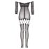 Christine - przezroczysty kombinezon siateczkowy - (czarny) - XS-XL
