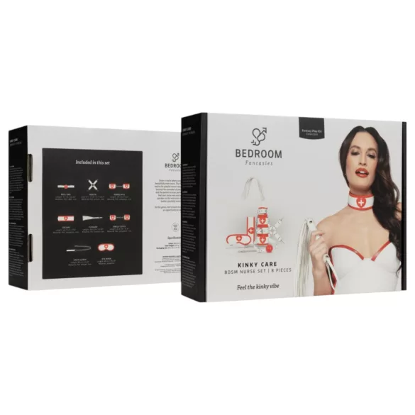 Bedroom Fantasies - kostium pielęgniarki 8-częściowy - czerwono-biały