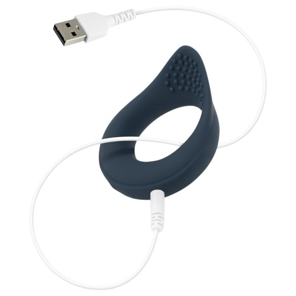 Boners - pierścień wibrujący na penisa - silikon - niebieski