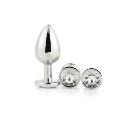   Gleaming Love - zestaw dildo analnych w kształcie stożka - srebrny (3 szt.)