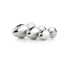  Gleaming Love - zestaw dildo analnych w kształcie stożka - srebrny (3 szt.)