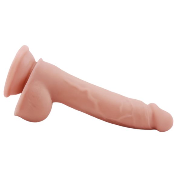 Mr. Dixx 7.6 - dildo z jądrami na przyssawce - realistyczny beżowy 19,5 cm