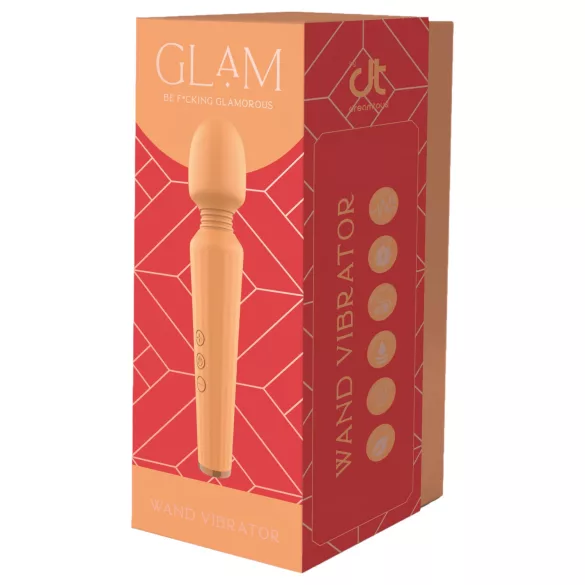 Glam - wibrator do masażu z akumulatorem - silikonowy - pomarańczowy