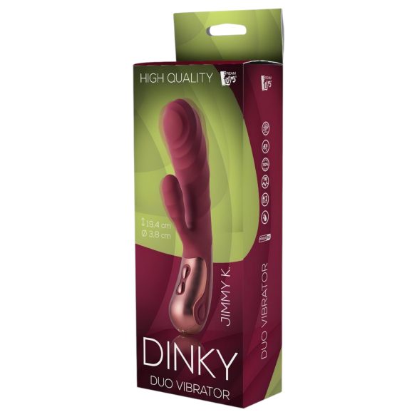Dinky Jimmy K. Duo - ładowalny wibrator z ramieniem do łechtaczki (czerwony)