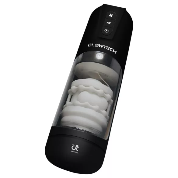 Dreamtoys Blowtech - wibrujący, ruchomy masturbator (czarny)