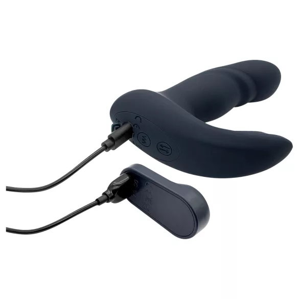 Dreamtoys Pulz - wbijający (pulsujący) wibrator analny z pilotem (niebieski)