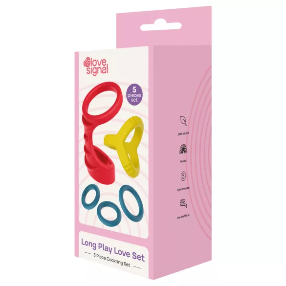 Dreamtoys Love Signal - zestaw pierścieni na penisa (wielokolorowy)