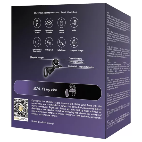 Snail Vibe Jovi - pierścień erekcyjny i masażer dla par - czarny