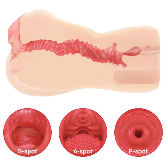 Kokos Onahole 004 - masturbator kieszonkowy - podwójna warstwa - cielisty