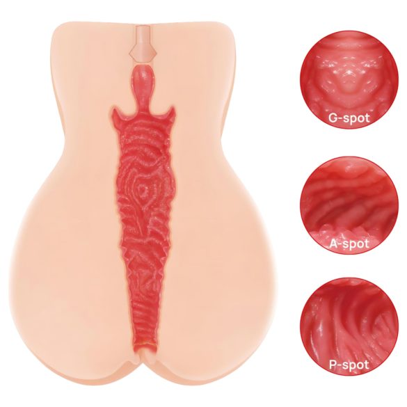 Kokos Onahole 004 - masturbator kieszonkowy - podwójna warstwa - cielisty