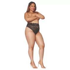   Dreamgirls - majtki z wysokim stanem - koronkowe - czarne - 2XL