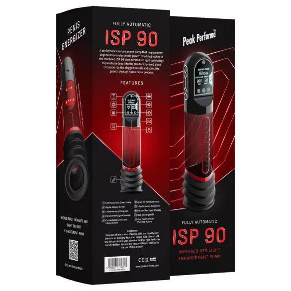 Peak Performa - pompka do penisa automatyczna - przezroczysta - infraledy