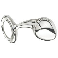 Njoy - duży metalowy korek analny - srebrny