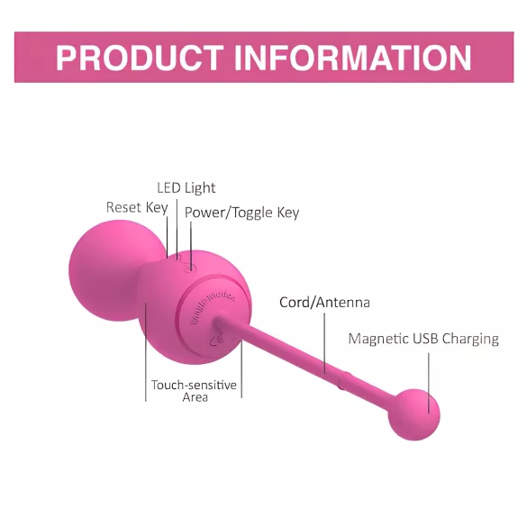 Magic Motion Kegel Master - inteligentne kulki gejszy duo (różowe)