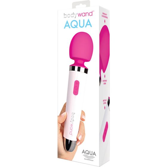 Bodywand Aqua Wand - wodoodporny wibrator masujący (biało-różowy)