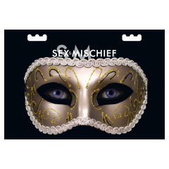   S&M - wstępnie uformowana brokatowa maska na oczy (brązowa)