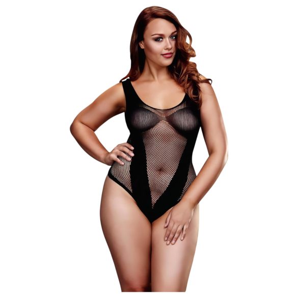 BACI Plus Size - zmysłowe, siateczkowe body - czarne (XL-XXL)
