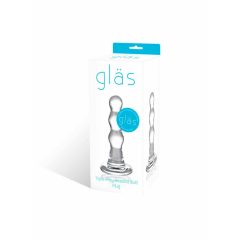 GLAS - faliste szklane dildo analne (półprzezroczyste)