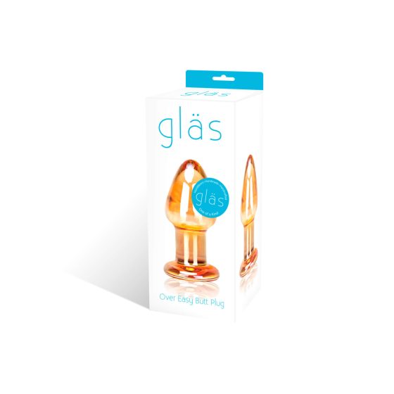 GLAS Over Easy - szklane dildo analne (złote)