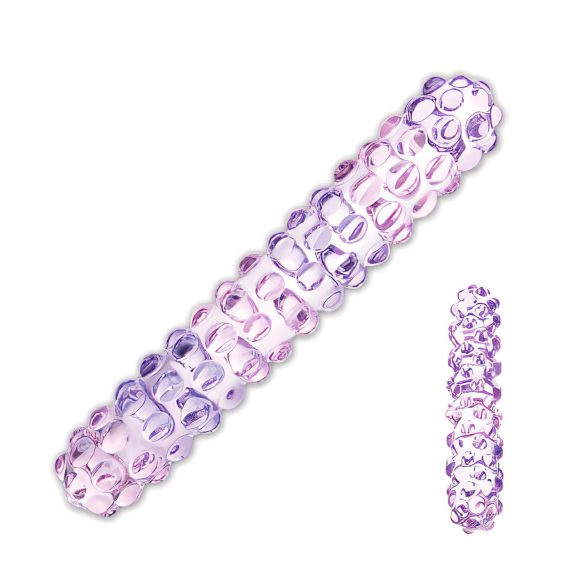 GLAS nr 94 - różowy szklany dildo z małymi kulkami