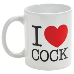I Love Cock - kubek, erotyczny prezent (biały)