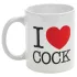 I Love Cock - kubek, erotyczny prezent (biały)