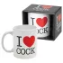 I Love Cock - kubek, erotyczny prezent (biały)
