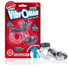   Screaming Vibroman - zestaw wibrujących pierścieni na penisa - czarny (3 szt.)