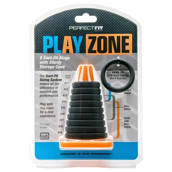 Perfect Fit - Play Zone - zestaw pierścieni i rozciągaczy na penisa (9-częściowy)