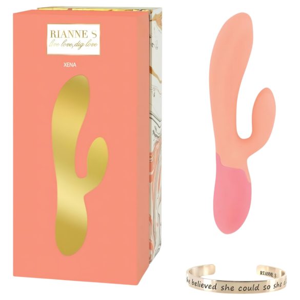Rianne Essential Xena - wibrujący masażer akumulatorowy z funkcją podgrzewania (brzoskwiniowo-koralowy)