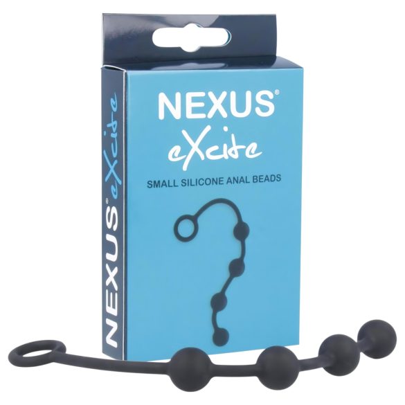 Nexus Excite - Czarna koralikowa analna zabawka - mały rozmiar