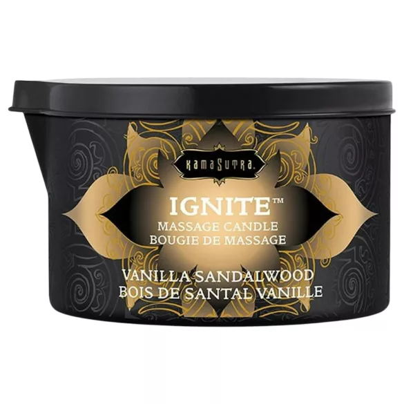 Kama Sutra - świeca do masażu - wegańska, wanilia, drzewo sandałowe, 170g