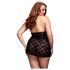 BACI Plus Size - koronkowa haleczka z wiązaniem na szyi - czarna (XL-XXL)