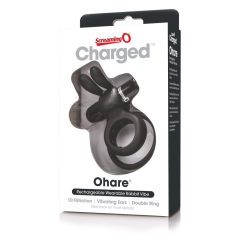   Screaming O Ohare - zasilany bateryjnie, króliczek, wibrujący pierścień na penisa (czarny)