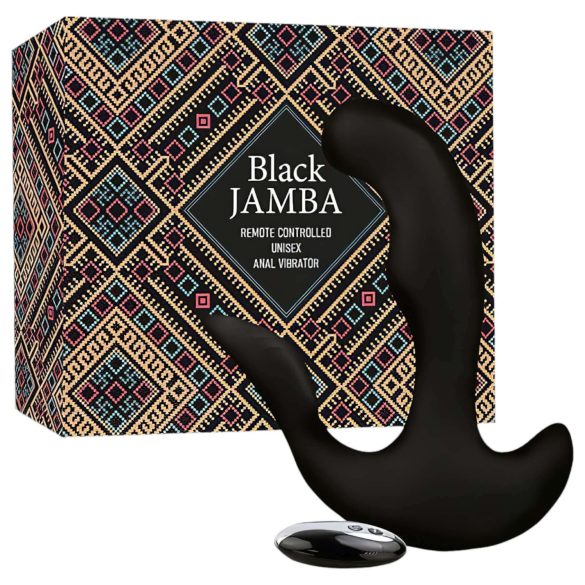 FEELZTOYS Black Jamba - radiowy, podgrzewany czarny wibrator analny