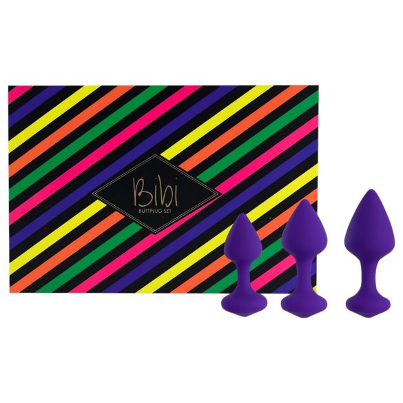 FEELZTOYS Bibi - zestaw koreczków analnych - fioletowy (3 części)