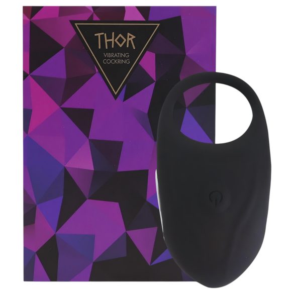 Feelztoys Thor - wibrujący pierścień na penisa z akumulatorem (czarny)